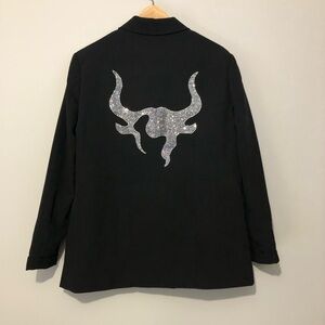 NWT Something New x Emma Fridsell Women’s 2 Blazer Rhinestone Bull Cowgirl